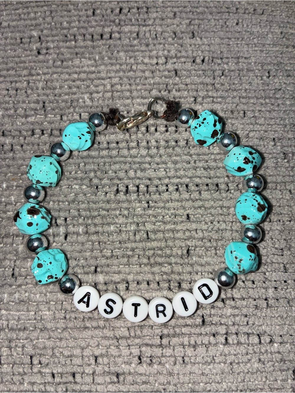 Personalized Name Bracelet - Turquoise Beads